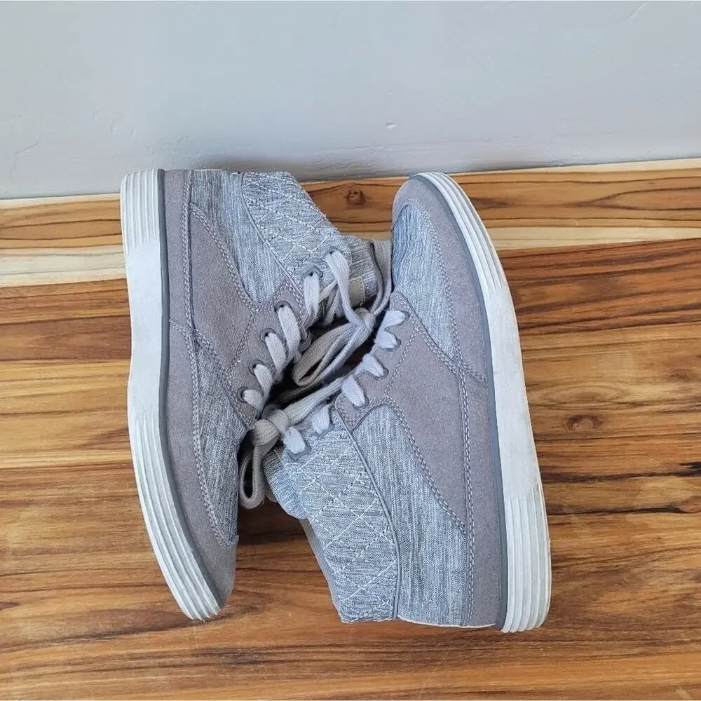 Union Bay Sneaker Mens 8- EUR 41‎ High Top Gray Lace up Comfort Casual